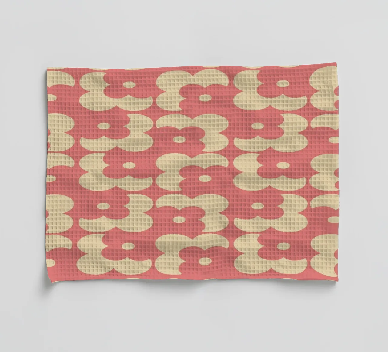 Pink fall retro 60s floral pattern canovaccio da cucina da TijanaArtStudio88