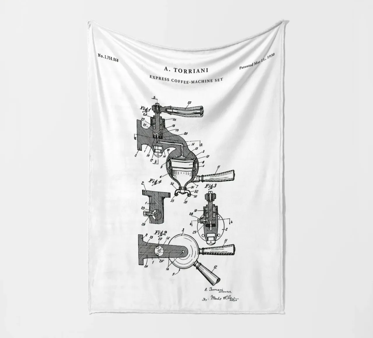 Espresso Machine Patent coperta in pile da mary shop