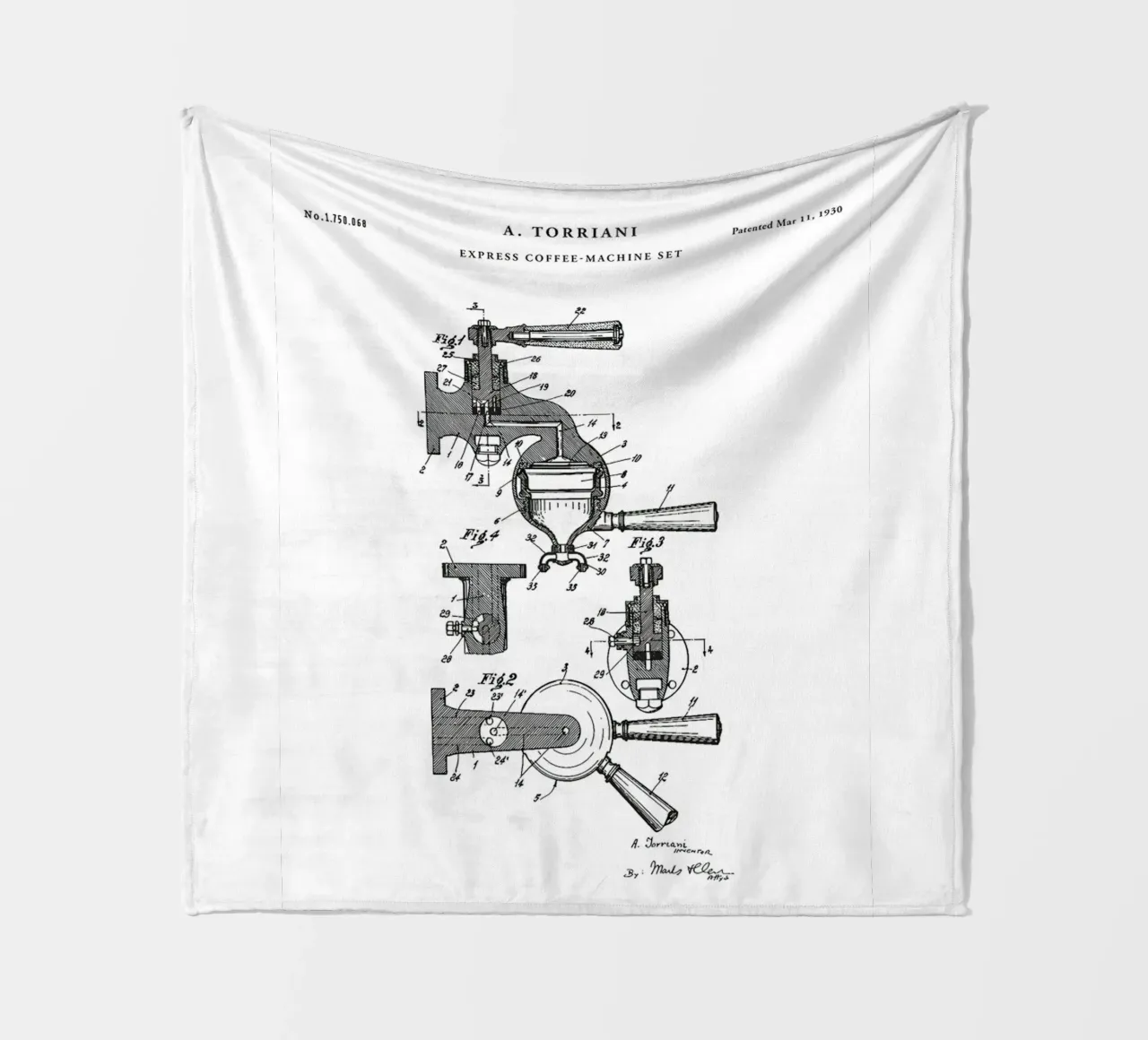 Espresso Machine Patent coperta in pile da mary shop