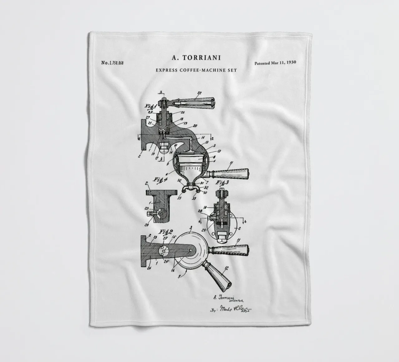 Espresso Machine Patent coperta in pile da mary shop