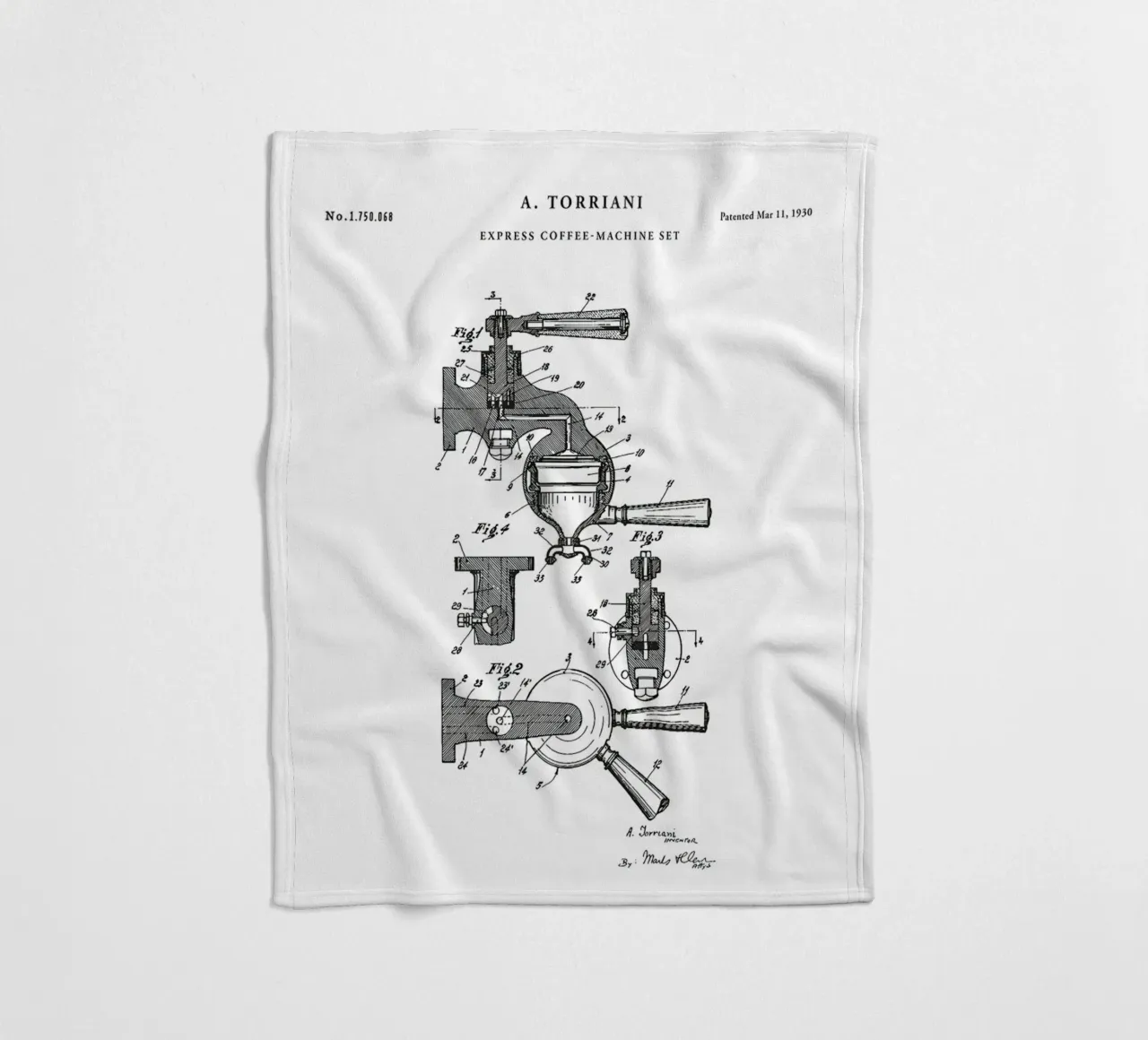 Espresso Machine Patent coperta in pile da mary shop