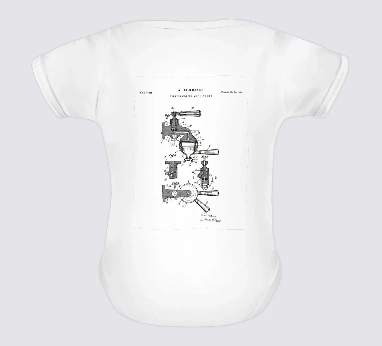 Espresso Machine Patent body neonato maniche corte da mary shop