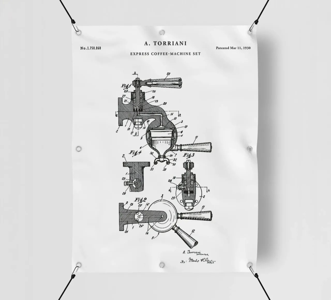 Espresso Machine Patent telo in pvc da mary shop