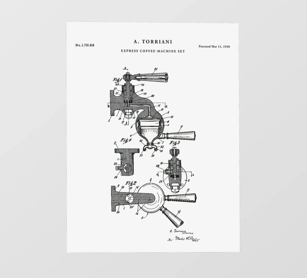 Espresso Machine Patent telo in pvc da mary shop