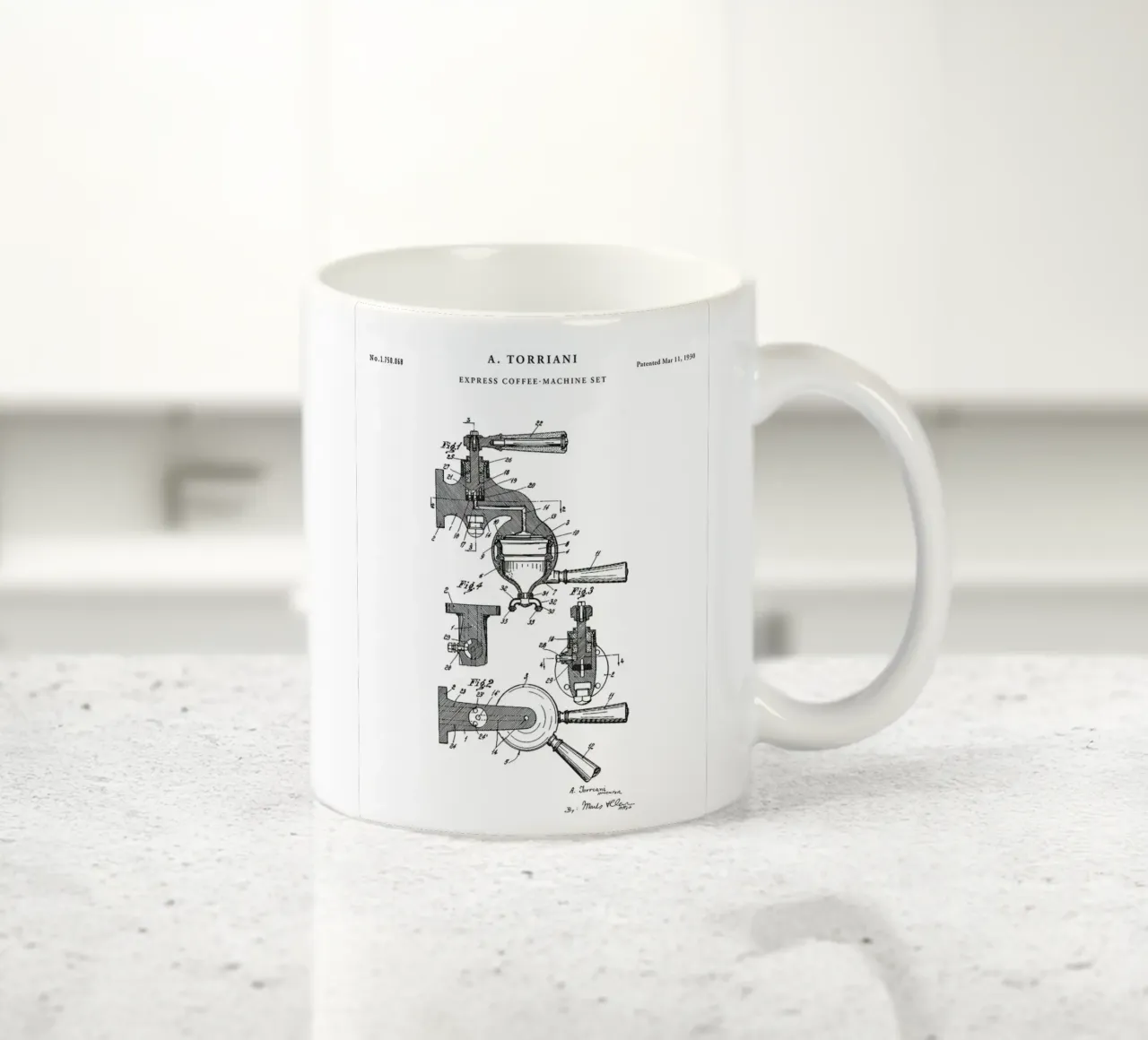 Espresso Machine Patent tazza in ceramica da mary shop