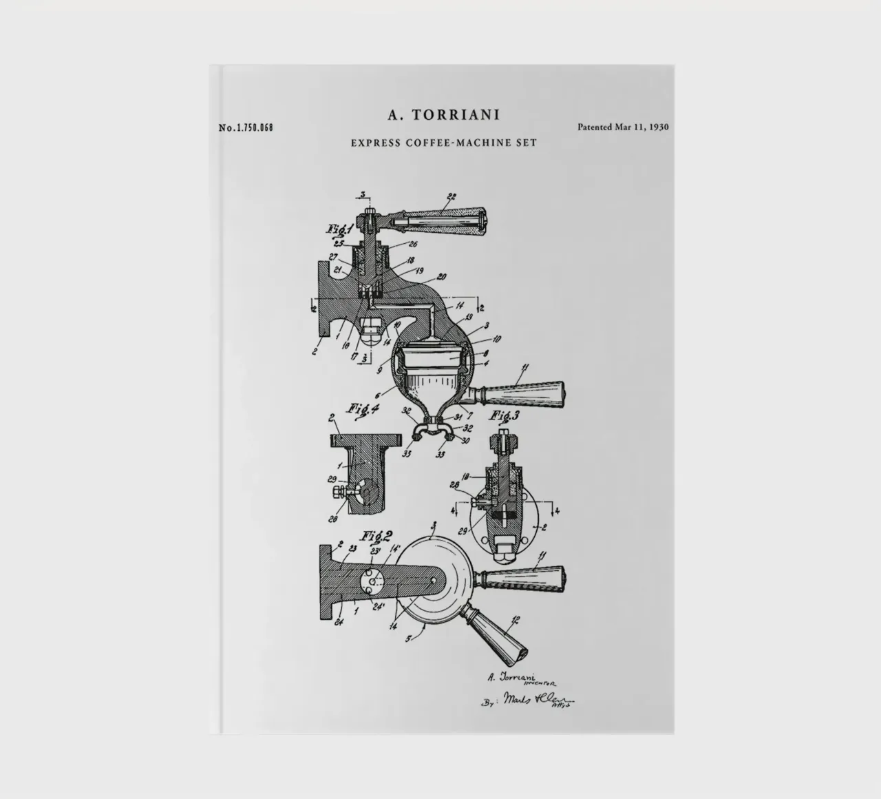 Espresso Machine Patent notebook by mary shop