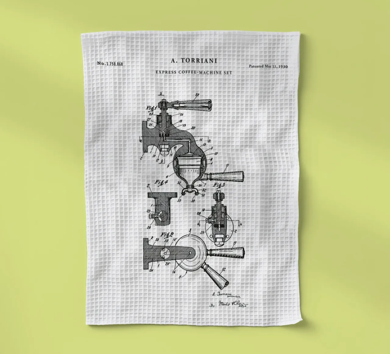 Espresso Machine Patent canovaccio da cucina da mary shop