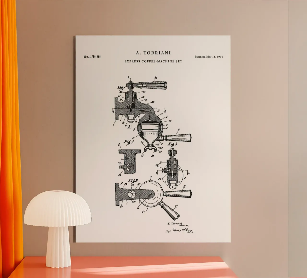 Espresso Machine Patent alluminio dibond da mary shop