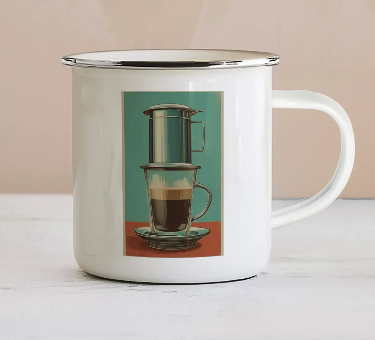 Caffè filtro vietnamita Phin Coffee Bar tazza in smalto da mary shop