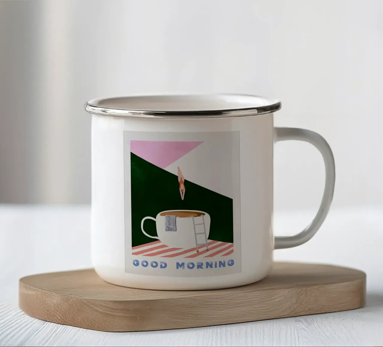 Buongiorno caffè subacqueo tazza in smalto da mary shop