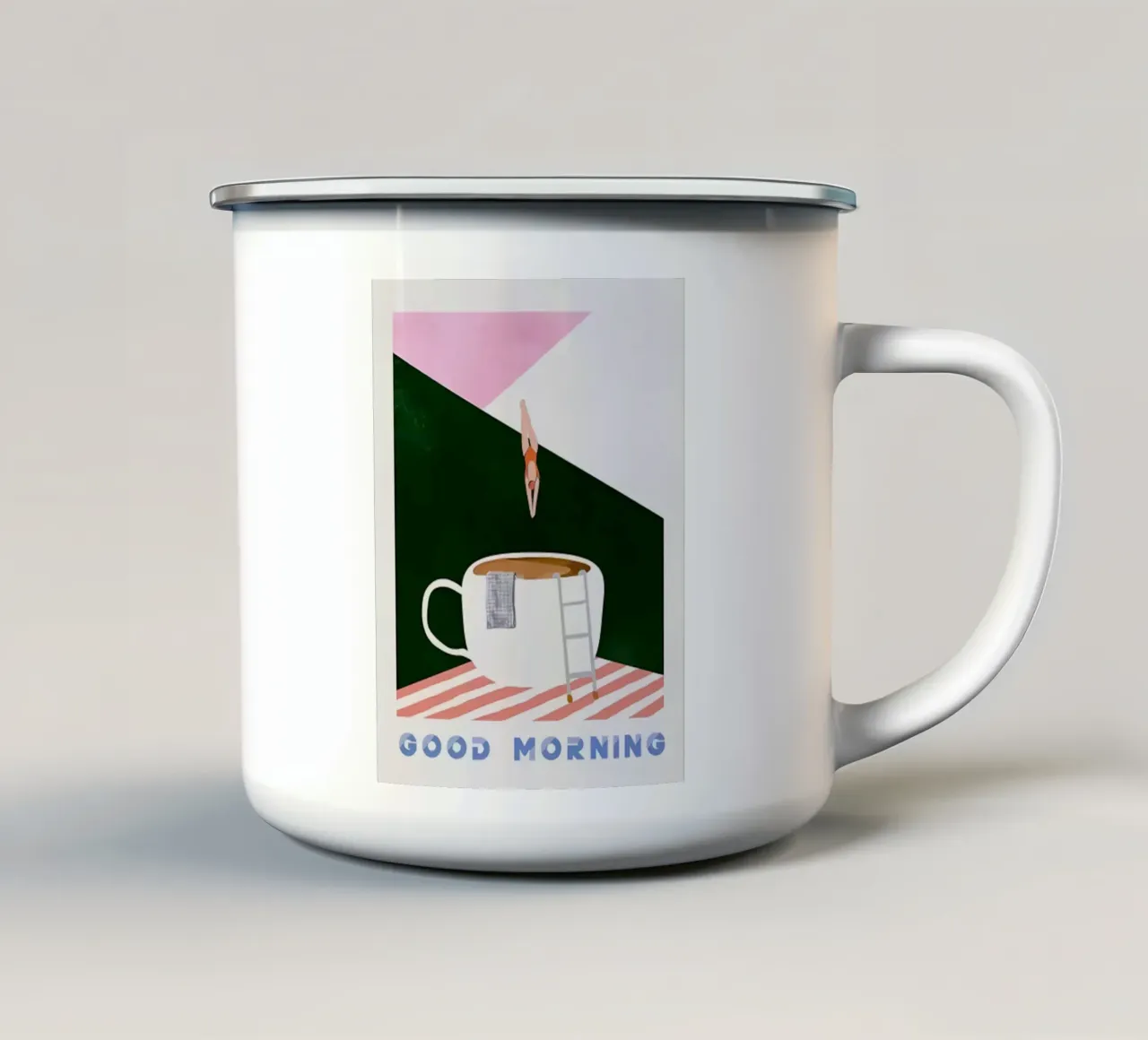Buongiorno caffè subacqueo tazza in smalto da mary shop