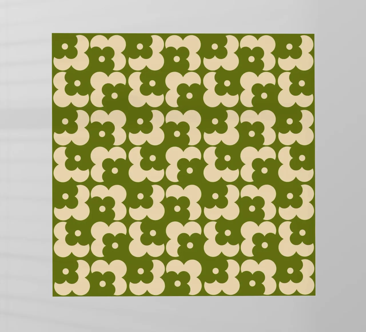 Green fall retro 60s floral pattern pellicola backlit da TijanaArtStudio88