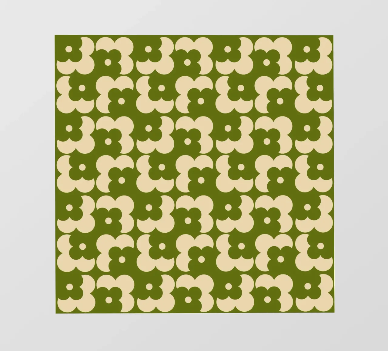 Green fall retro 60s floral pattern pellicola backlit da TijanaArtStudio88