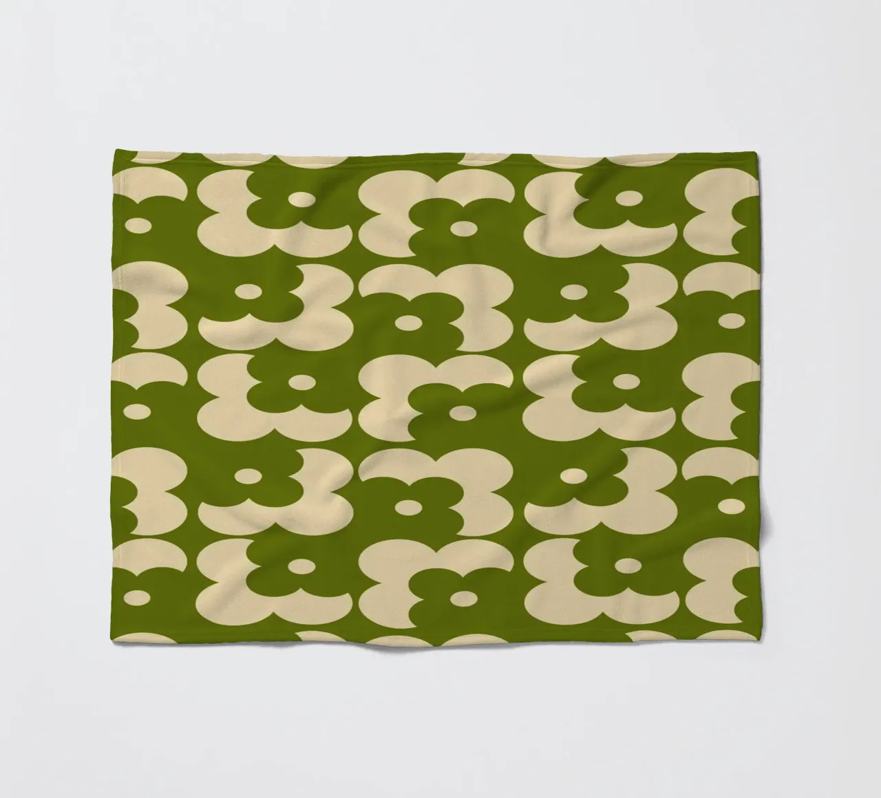 Green fall retro 60s floral pattern coperta in pile da TijanaArtStudio88