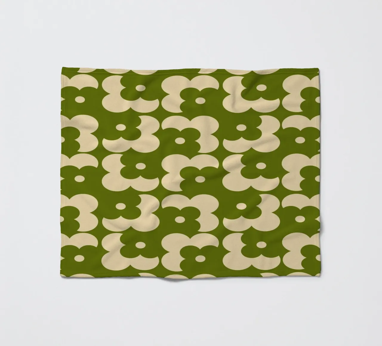 Green fall retro 60s floral pattern coperta in pile da TijanaArtStudio88
