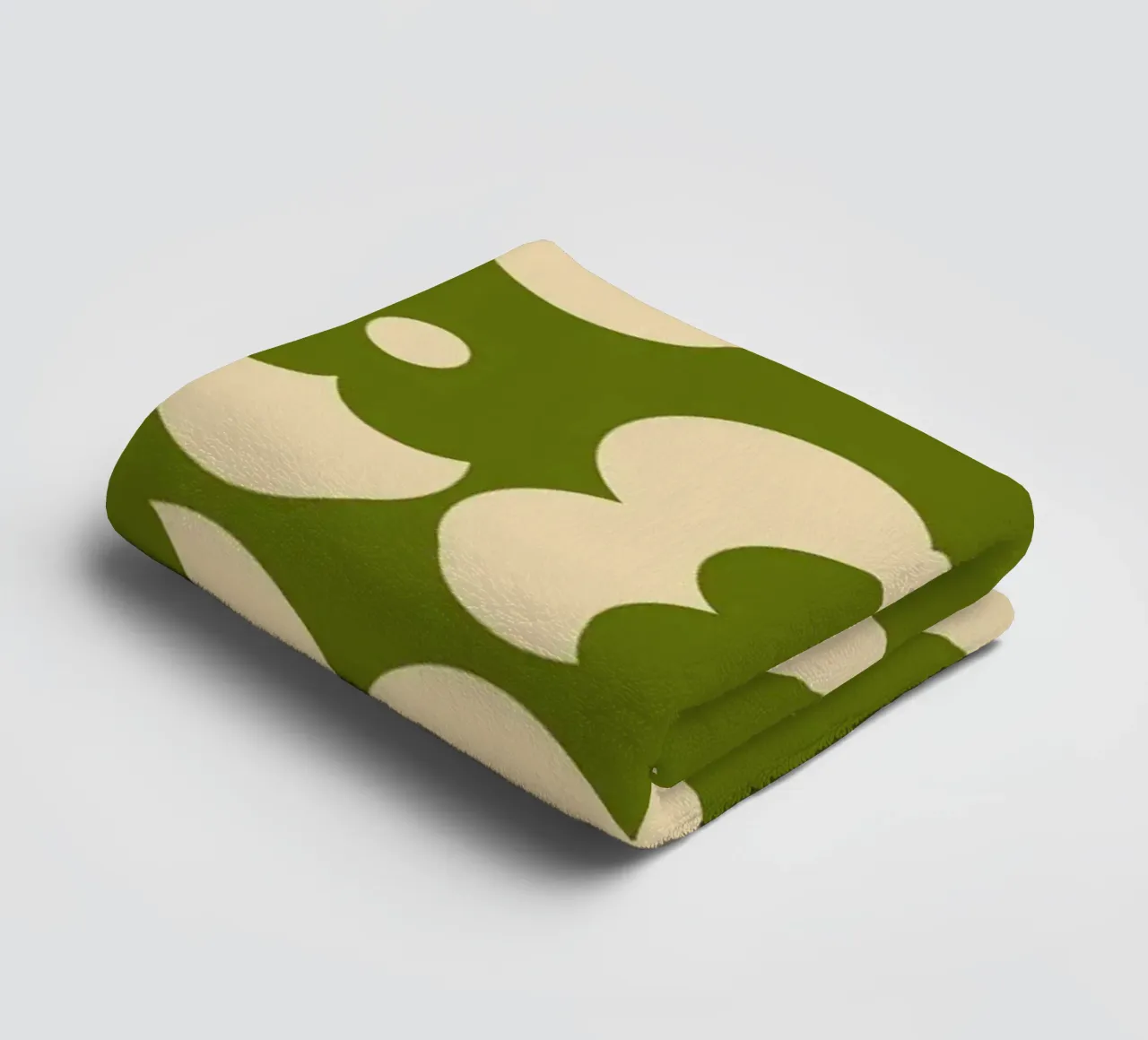 Green fall retro 60s floral pattern asciugamano da bagno da TijanaArtStudio88