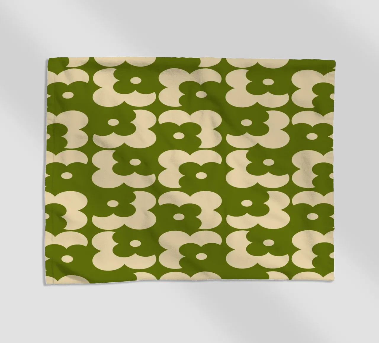 Green fall retro 60s floral pattern telo mare da TijanaArtStudio88