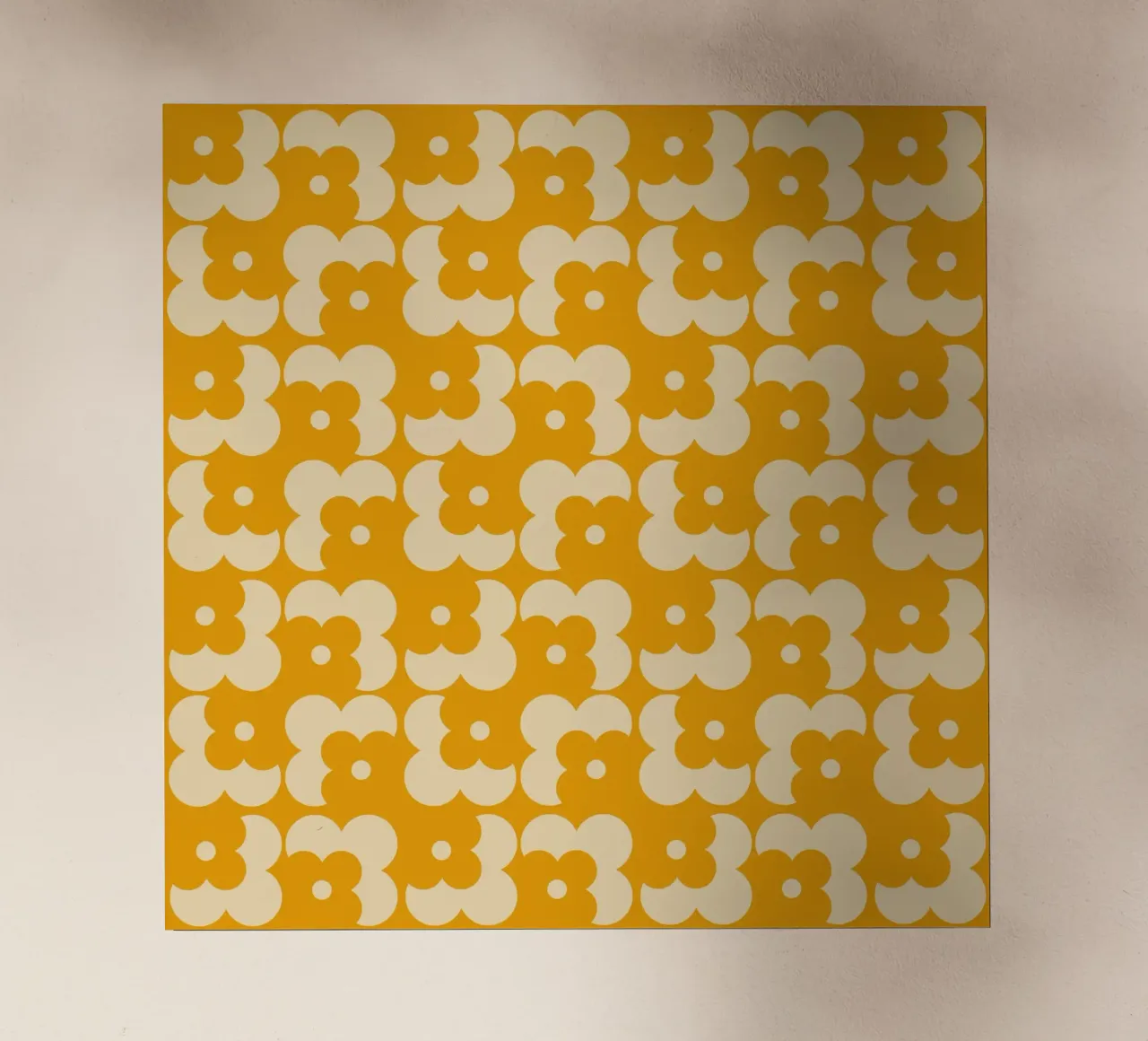 Yellow fall retro 60s floral pattern pellicola backlit da TijanaArtStudio88