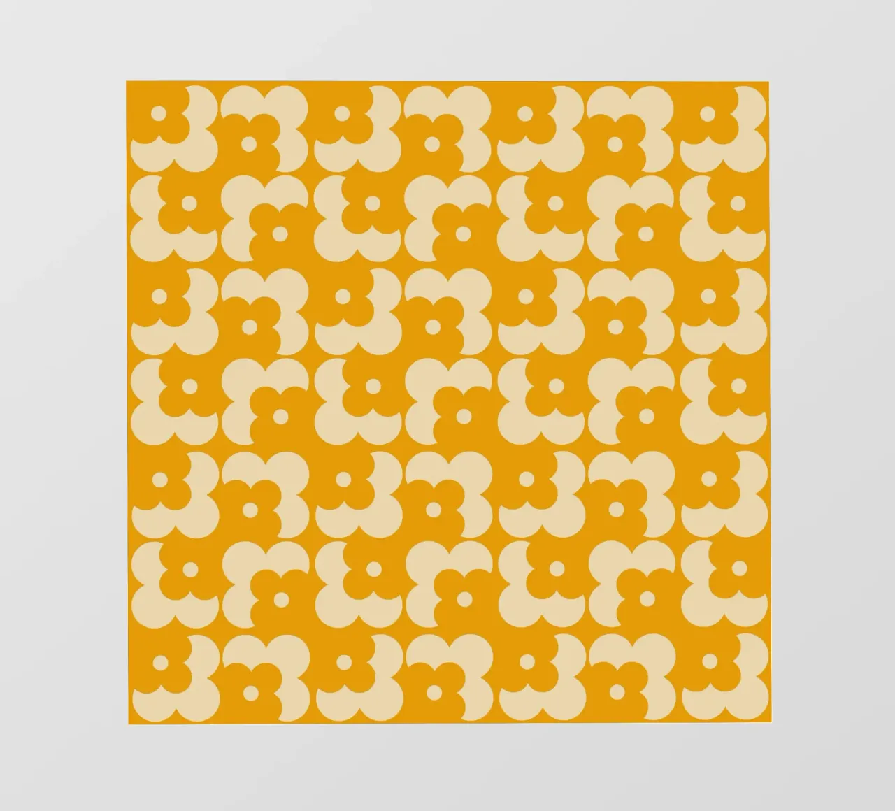 Yellow fall retro 60s floral pattern pellicola backlit da TijanaArtStudio88
