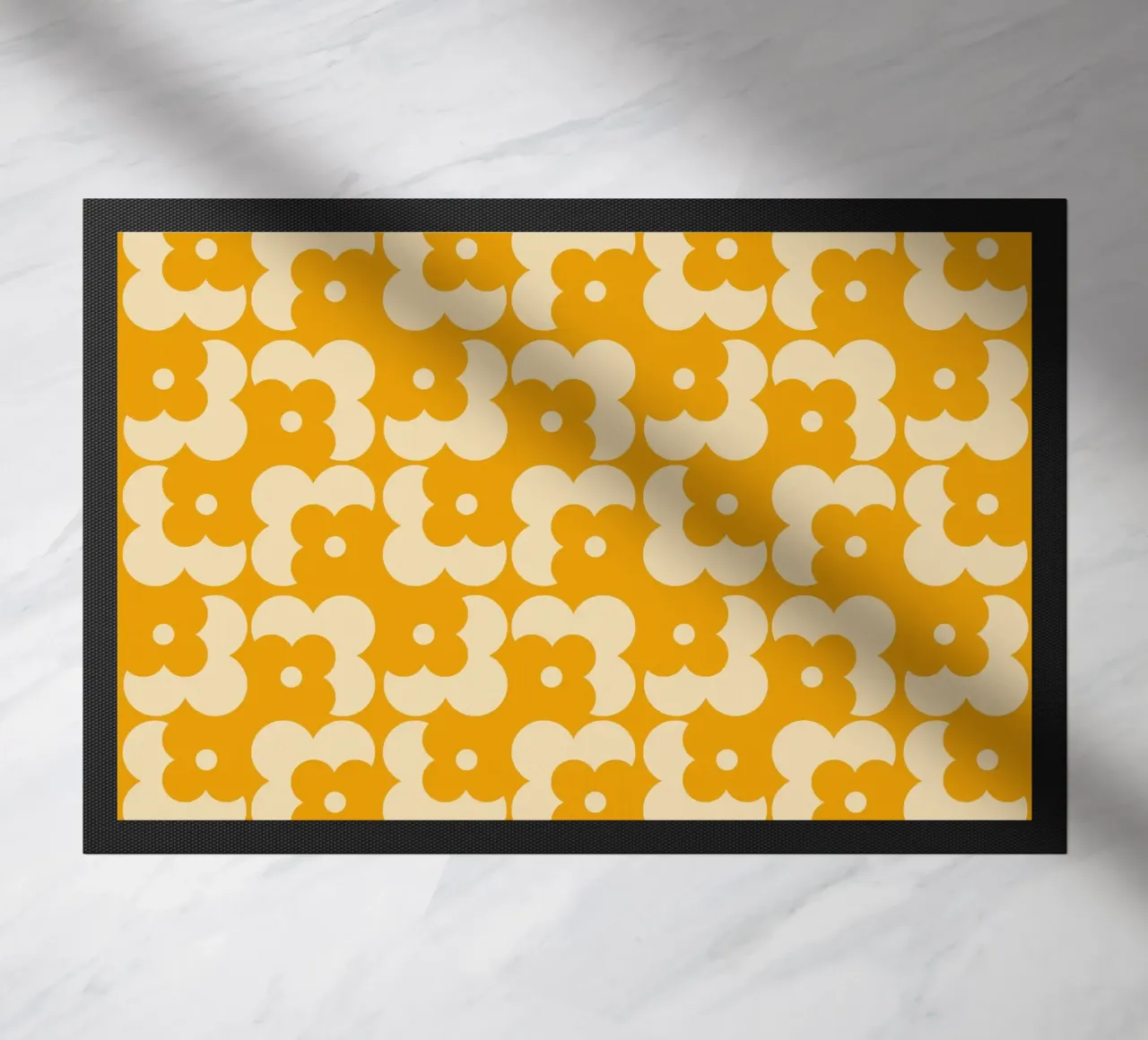 Yellow fall retro 60s floral pattern zerbino da TijanaArtStudio88