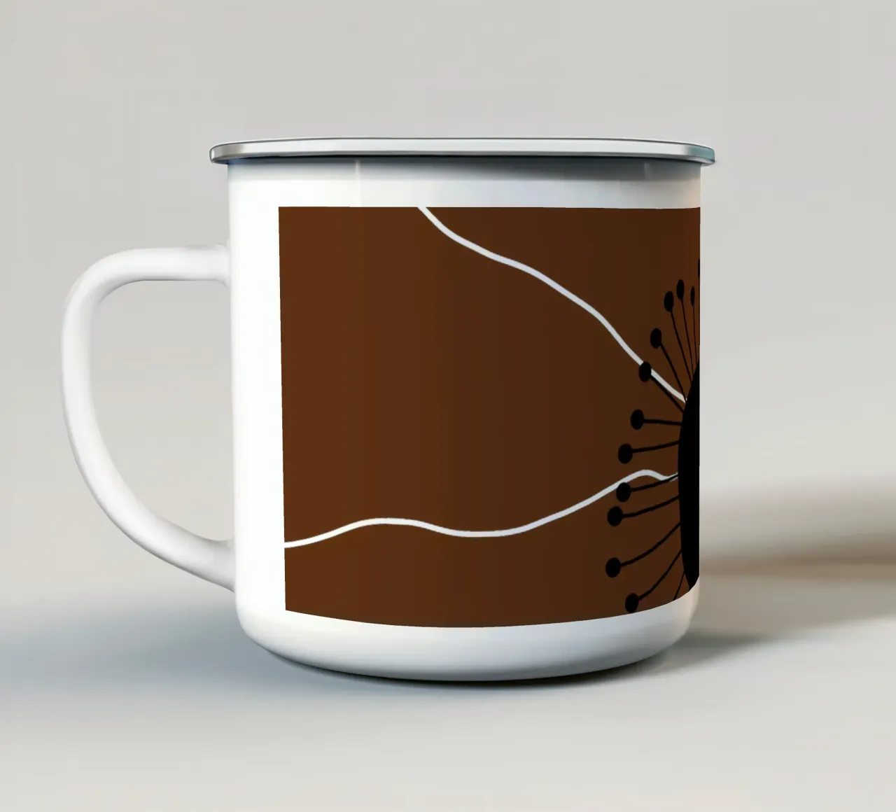 Modern bold brown blossom tazza in smalto da TijanaArtStudio88
