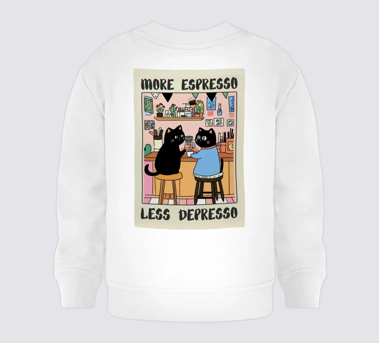 More Espresso Less Depresso – Black Cat Coffee felpa neonato da mary shop