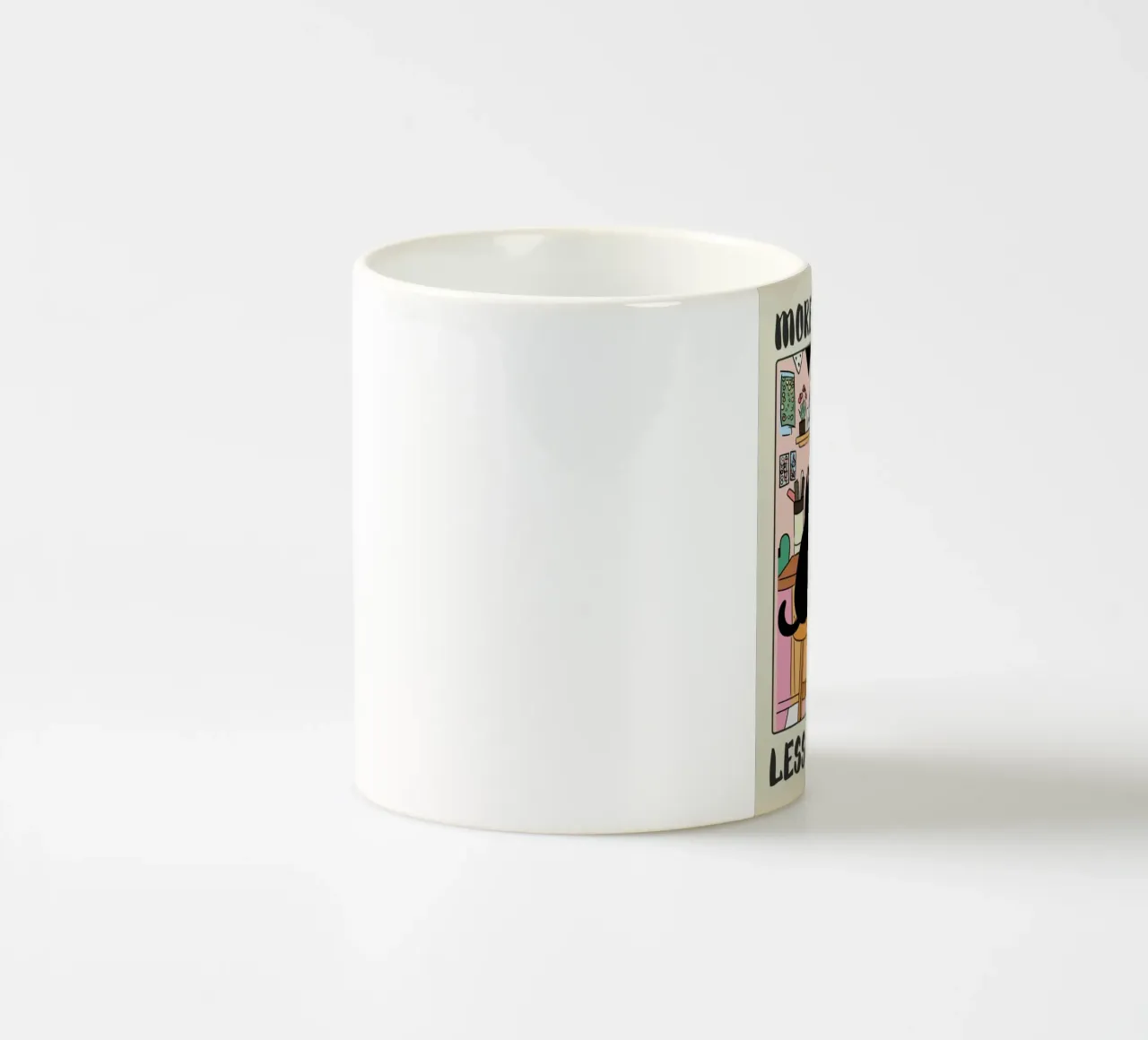 More Espresso Less Depresso – Black Cat Coffee tazza in ceramica da mary shop