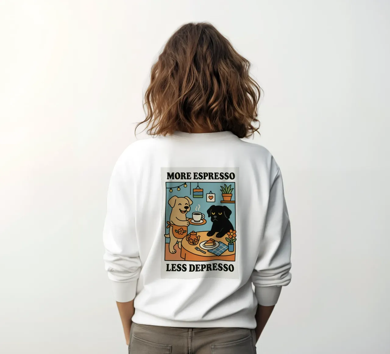 More Espresso Less Depresso Dog felpa da mary shop