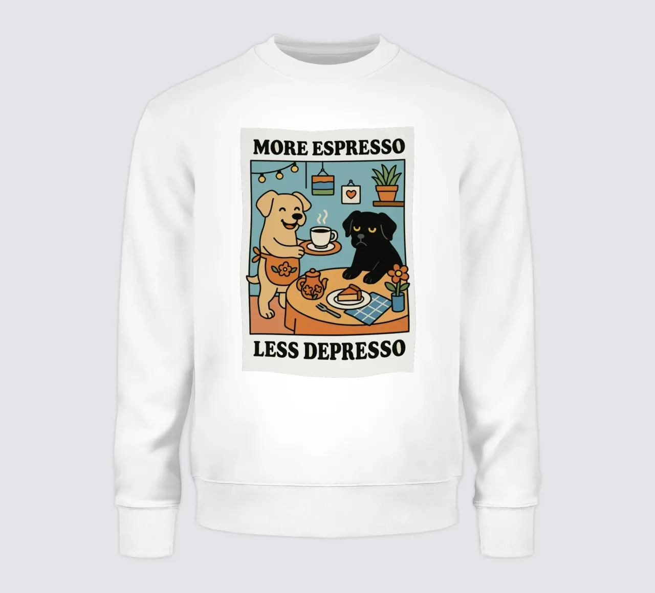 More Espresso Less Depresso Dog felpa da mary shop