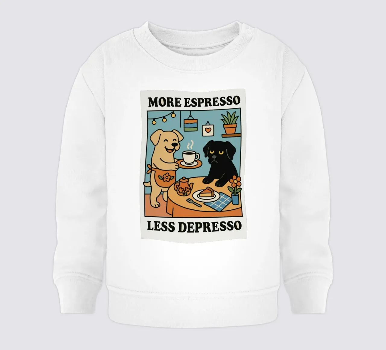 More Espresso Less Depresso Dog felpa neonato da mary shop
