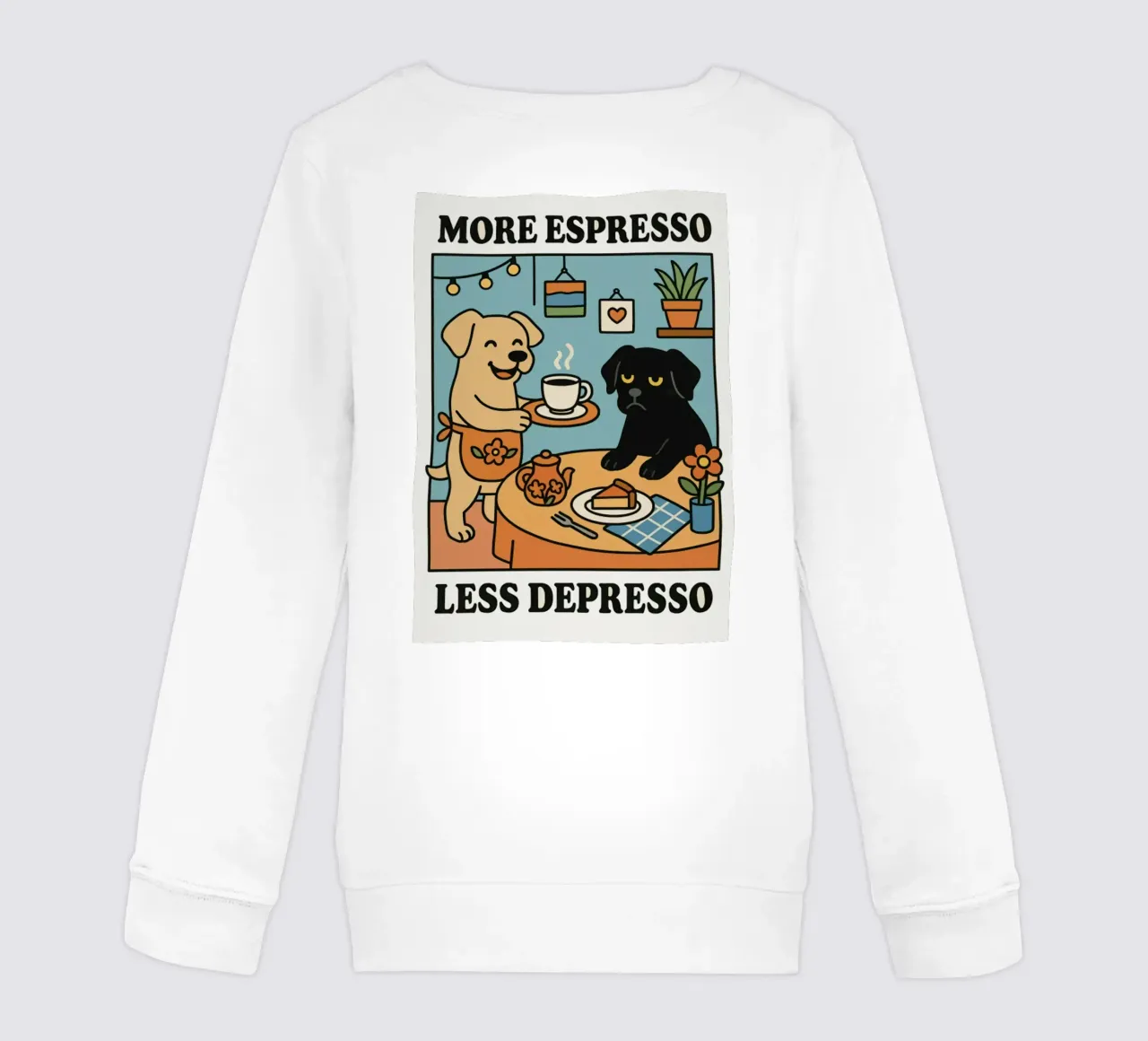 More Espresso Less Depresso Dog felpa bambino da mary shop
