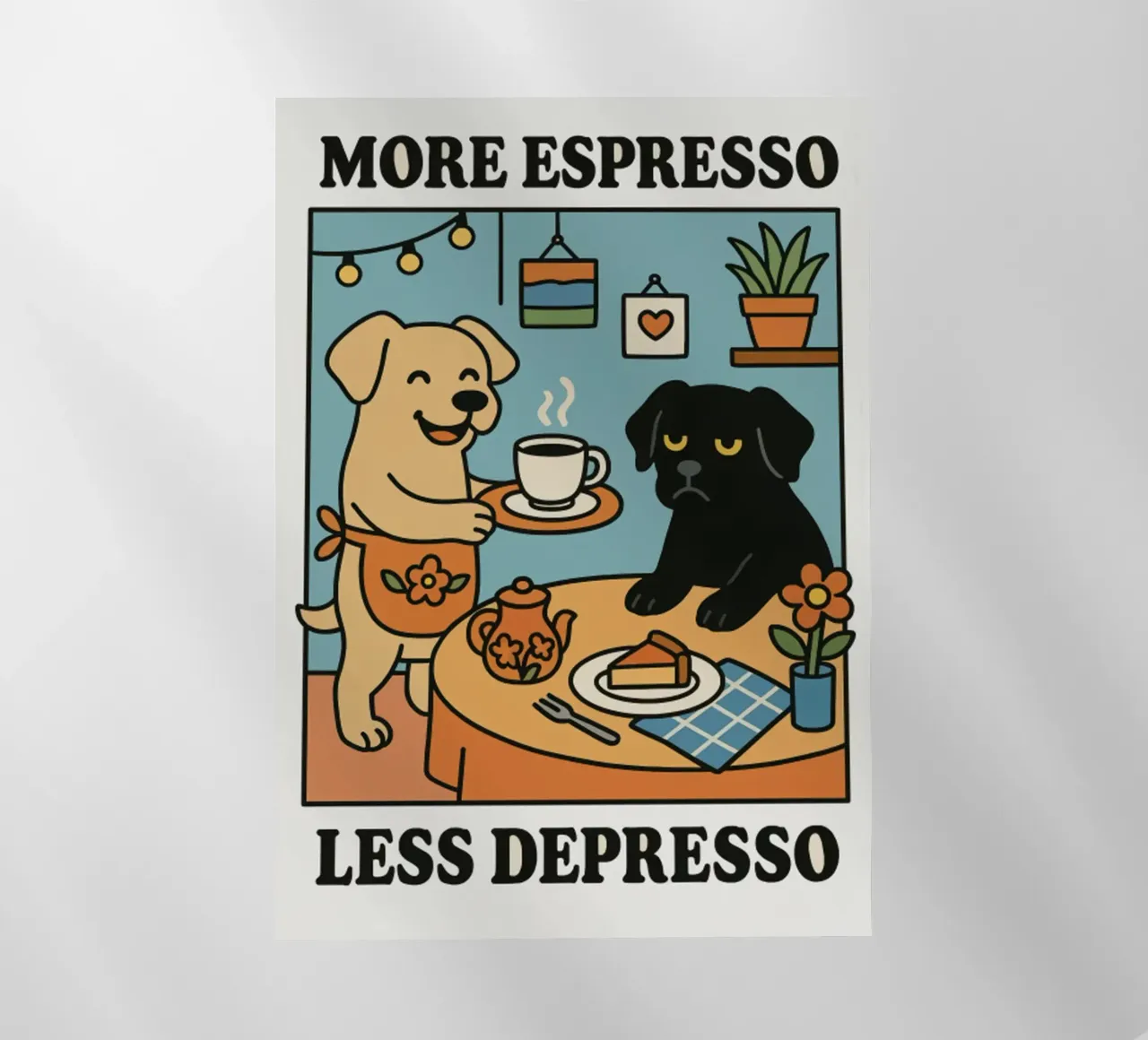 More Espresso Less Depresso Dog pellicola backlit da mary shop