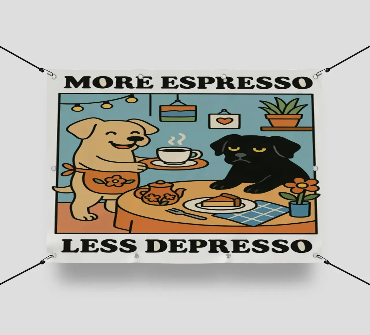 More Espresso Less Depresso Dog telo in pvc da mary shop