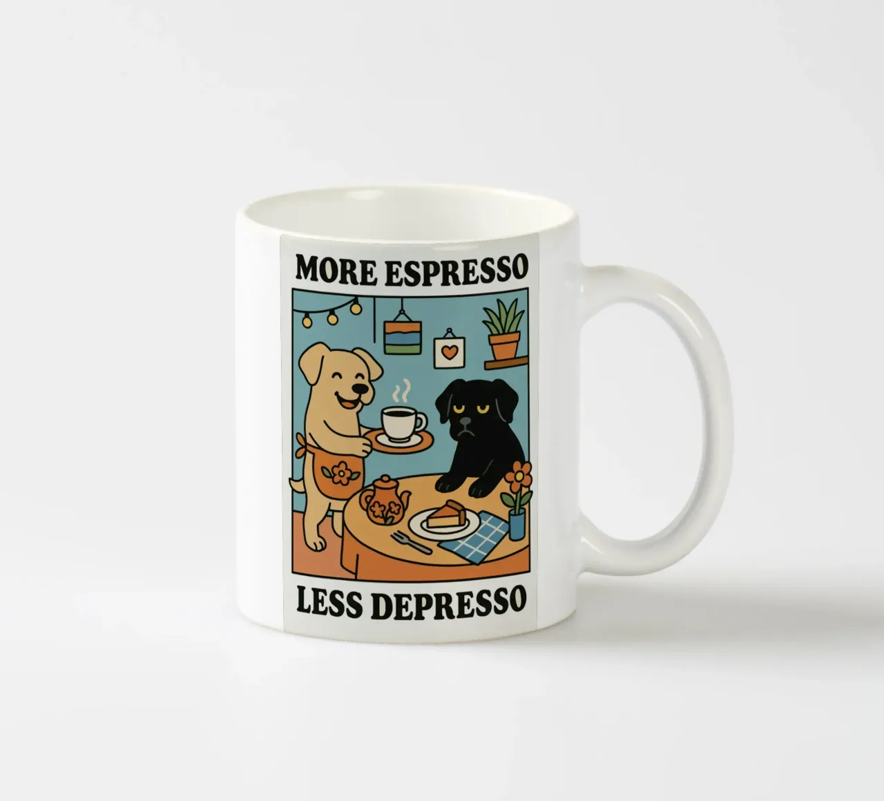 More Espresso Less Depresso Dog tazza in ceramica da mary shop