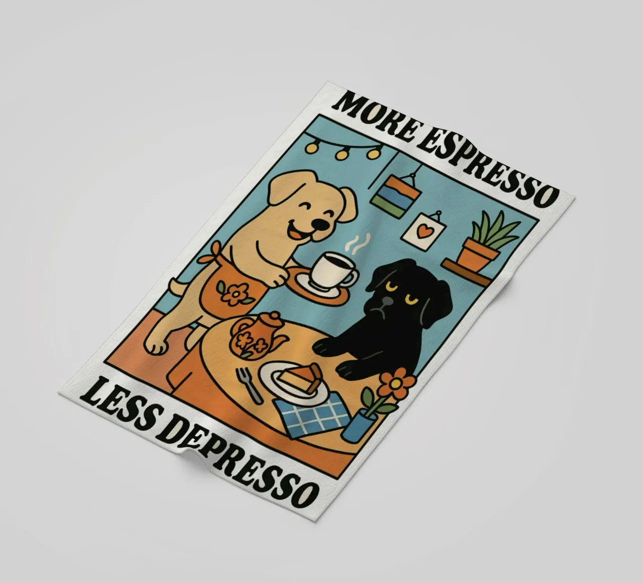 More Espresso Less Depresso Dog telo mare da mary shop