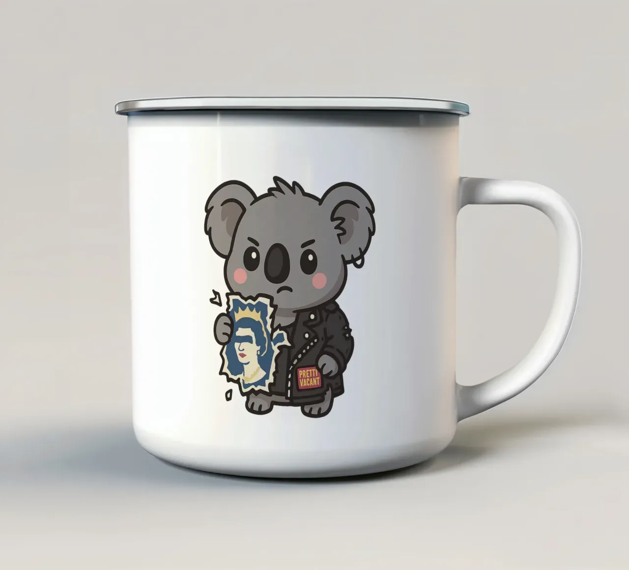 Koala Punk Rebelle - Attitudine e audacia tazza in smalto da Punk & Cute - Affiches & Stickers