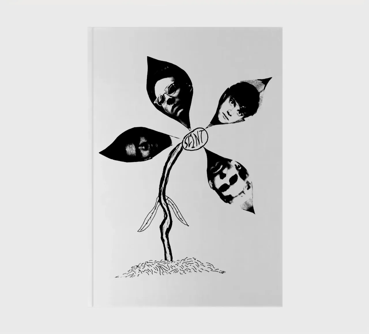 Silhouette Leaf face - Slint notebook by mannys_artt