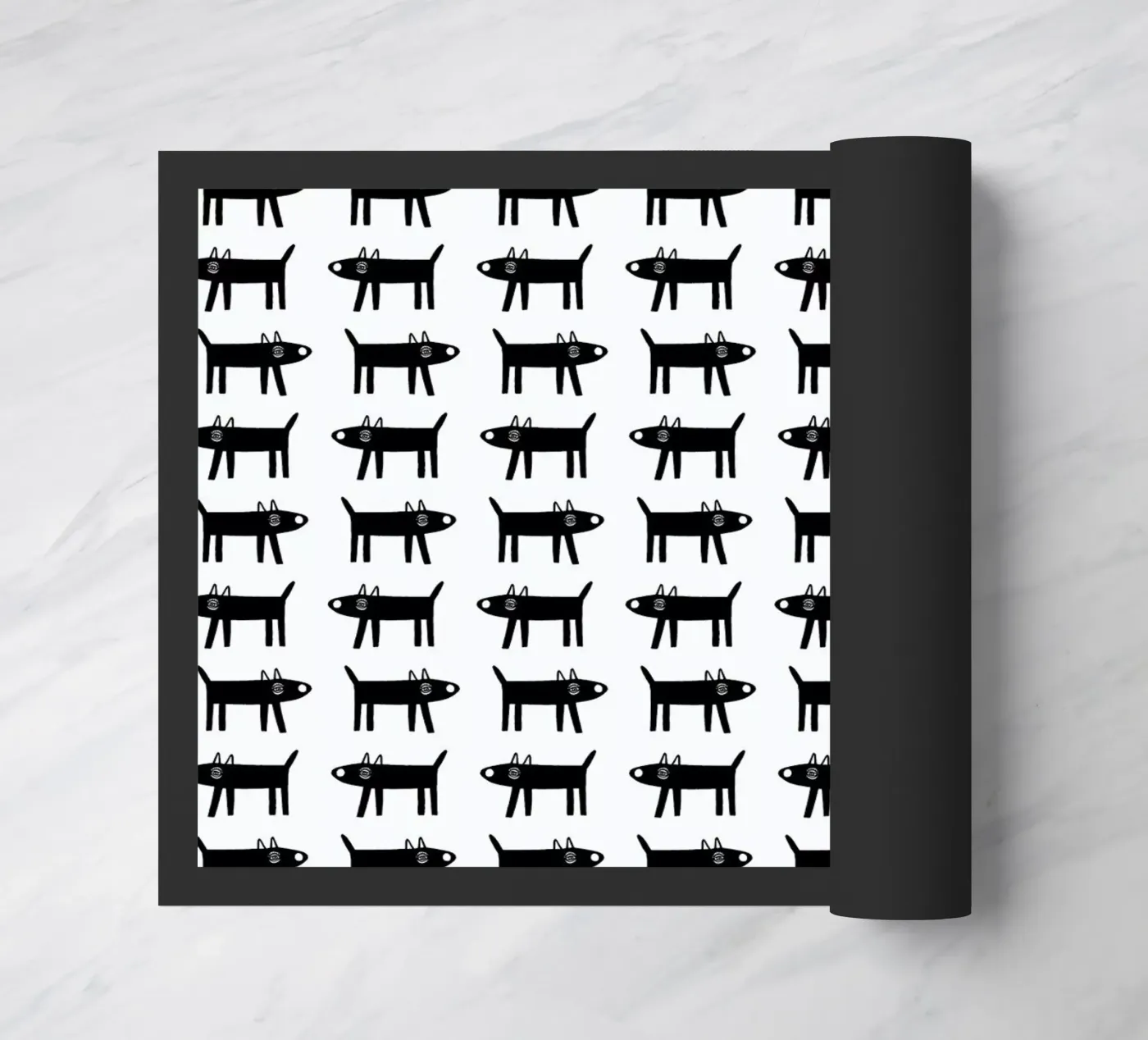 dog pattern 1 Fußmatte von Studio Teer