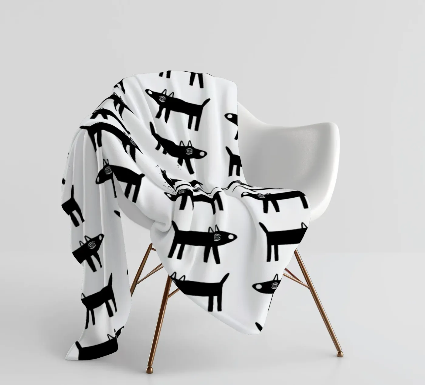 dog pattern 1 fleecedeken van Studio Teer