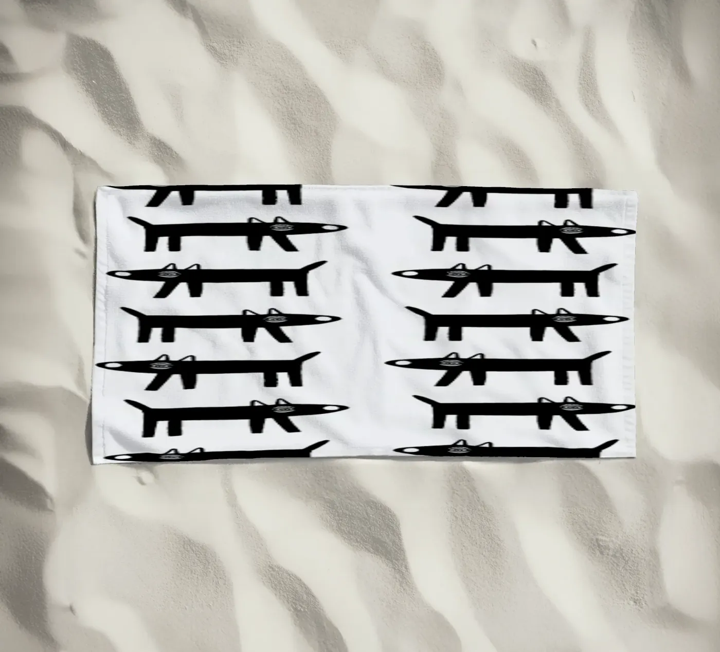 dog pattern 1 beach towel by Studio Teer