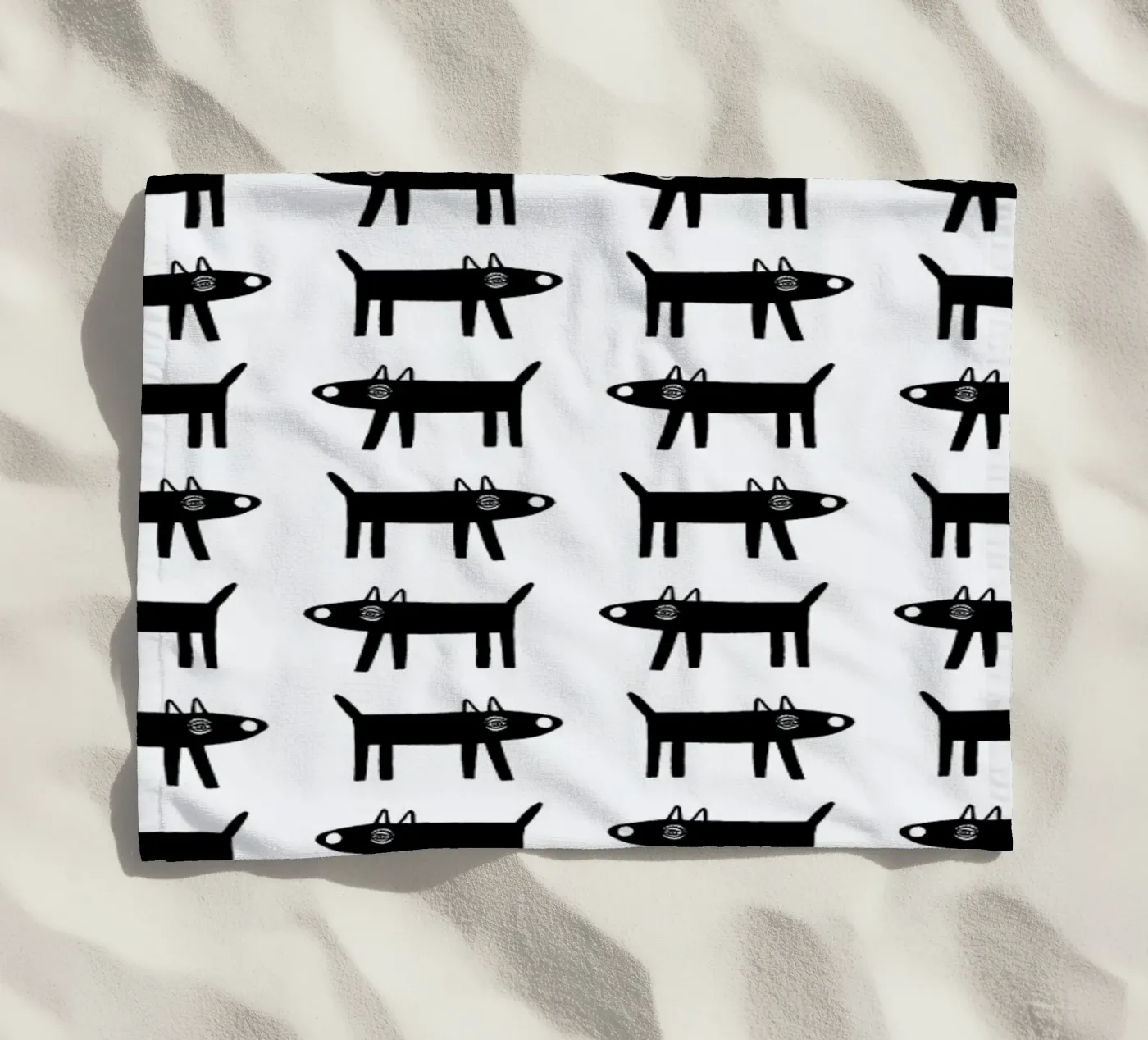 dog pattern 1 beach towel by Studio Teer