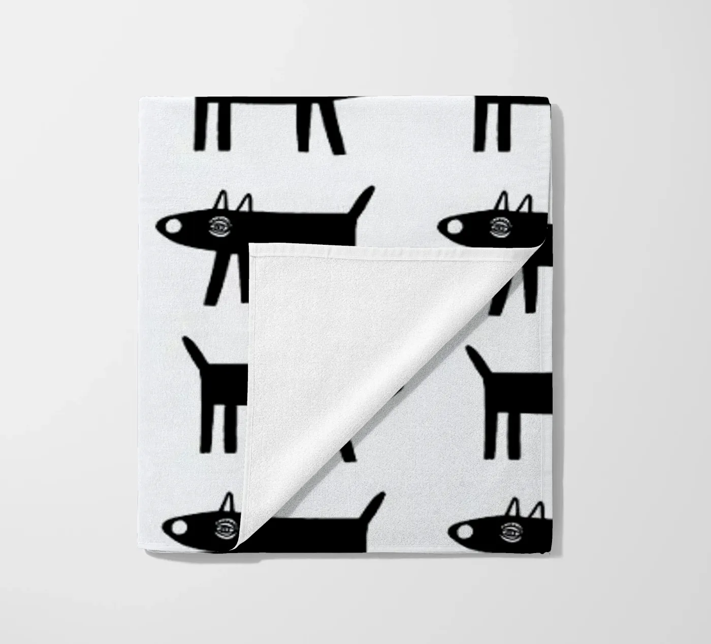dog pattern 1 beach towel by Studio Teer