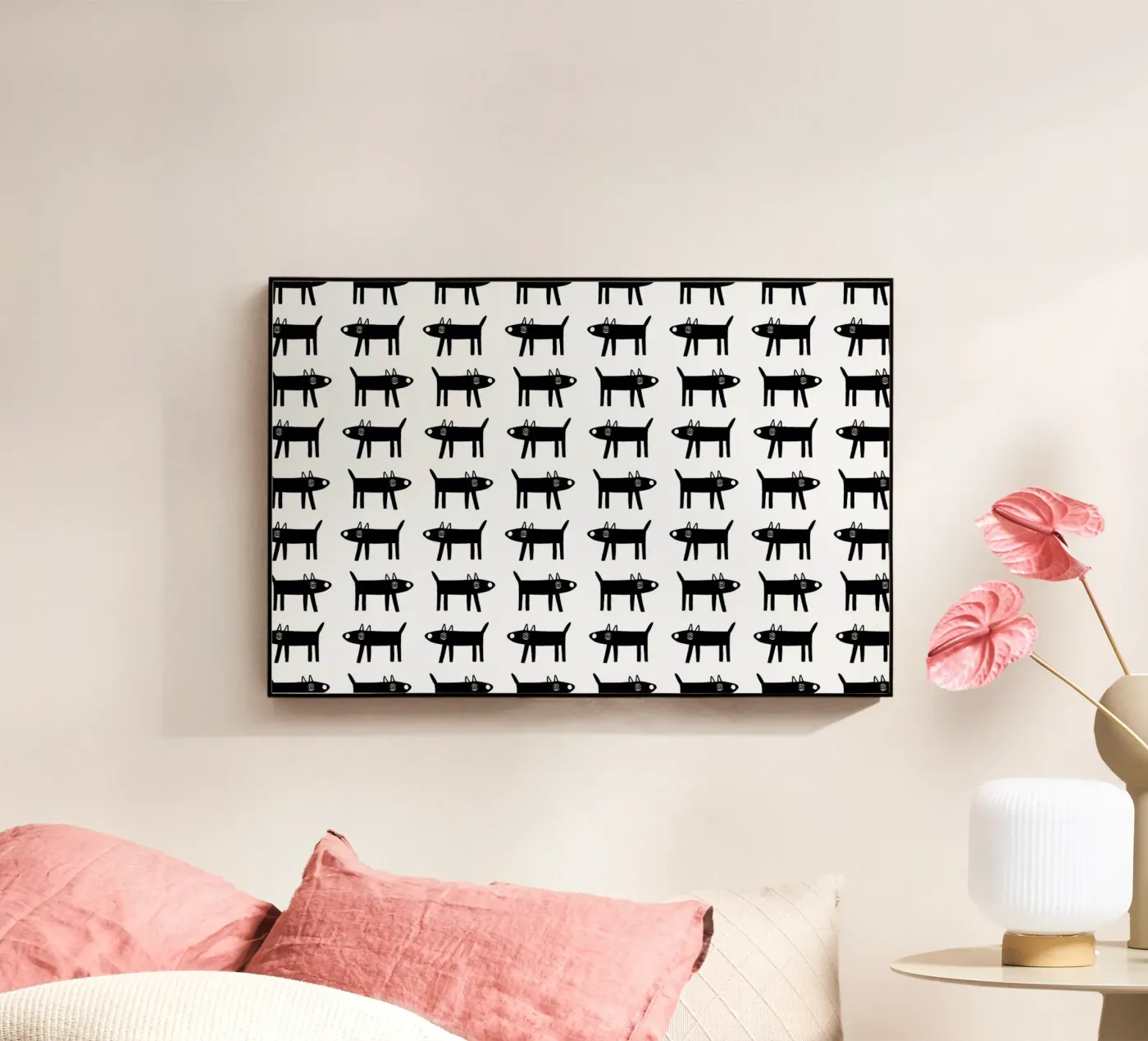 dog pattern 1 acryl van Studio Teer