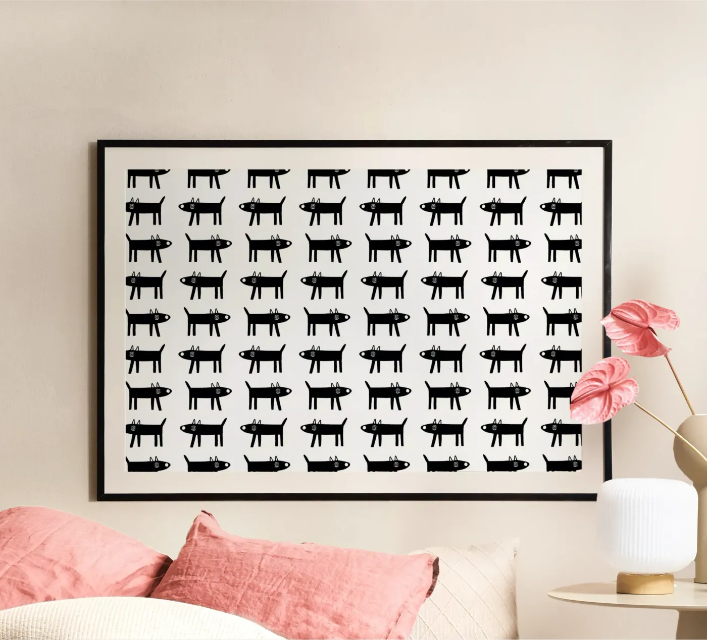 dog pattern 1 Poster von Studio Teer