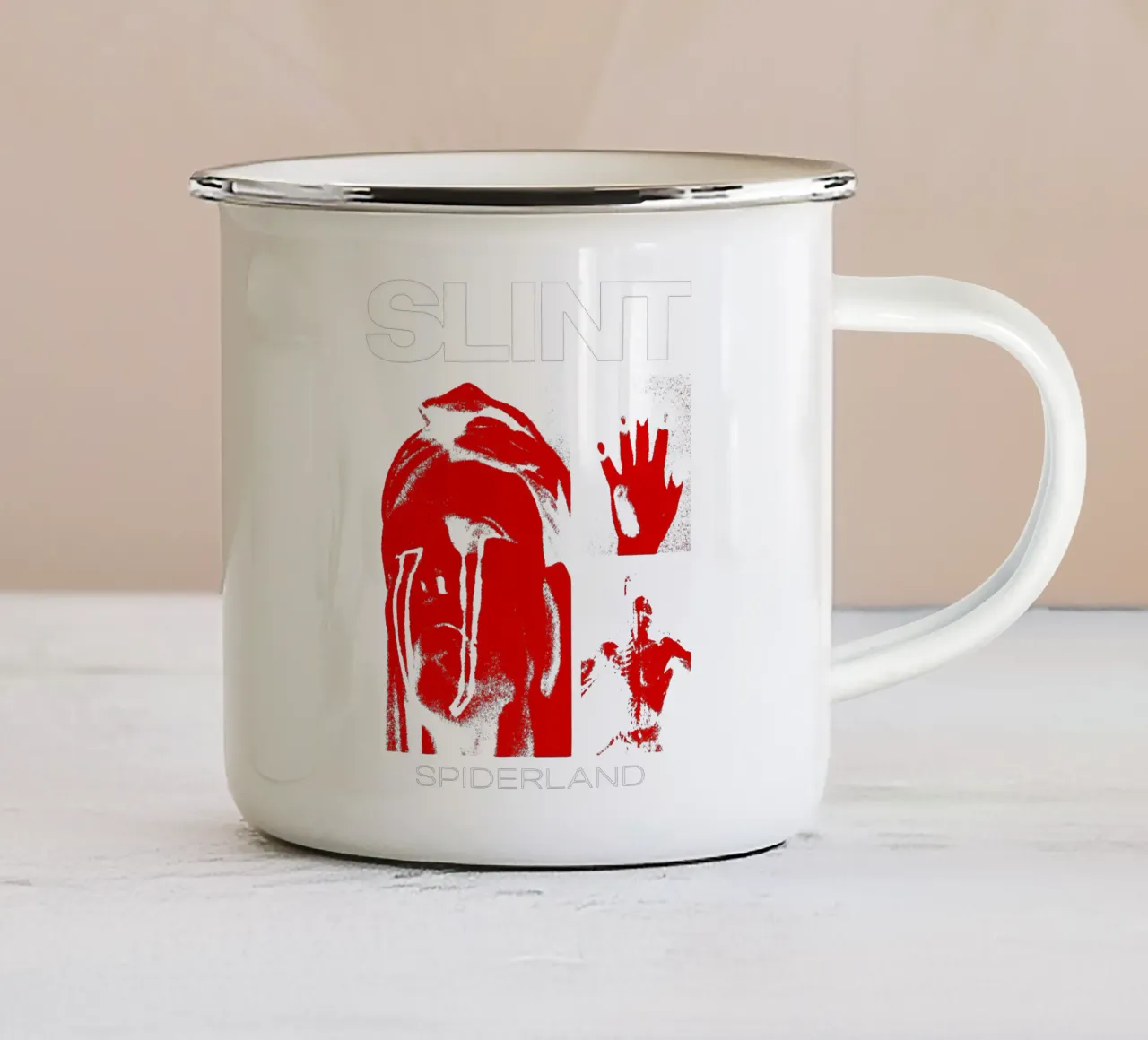 Silhouette Spiderland - Slint Rock tazza in smalto da mannys_artt
