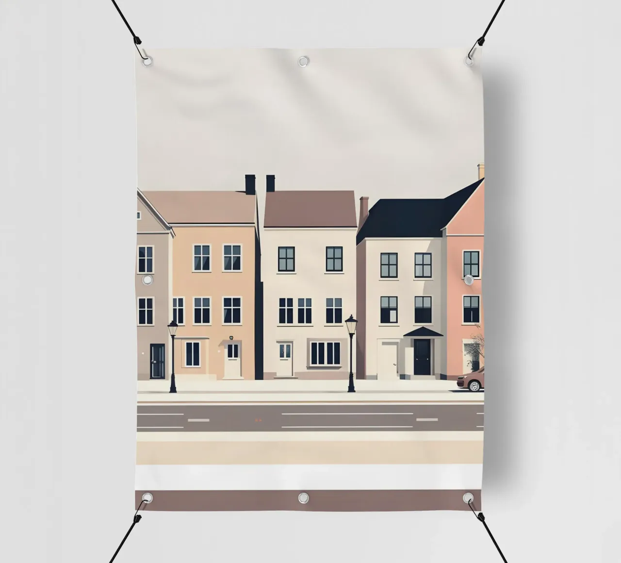 Fila di tre case telo in pvc da LIFESTYLE OBJECTS
