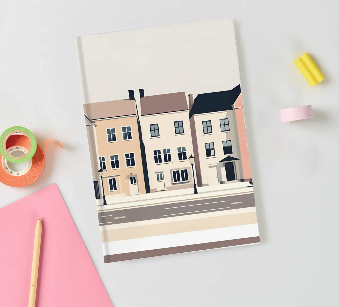 Row of three houses notebook by LIFESTYLE OBJECTS
