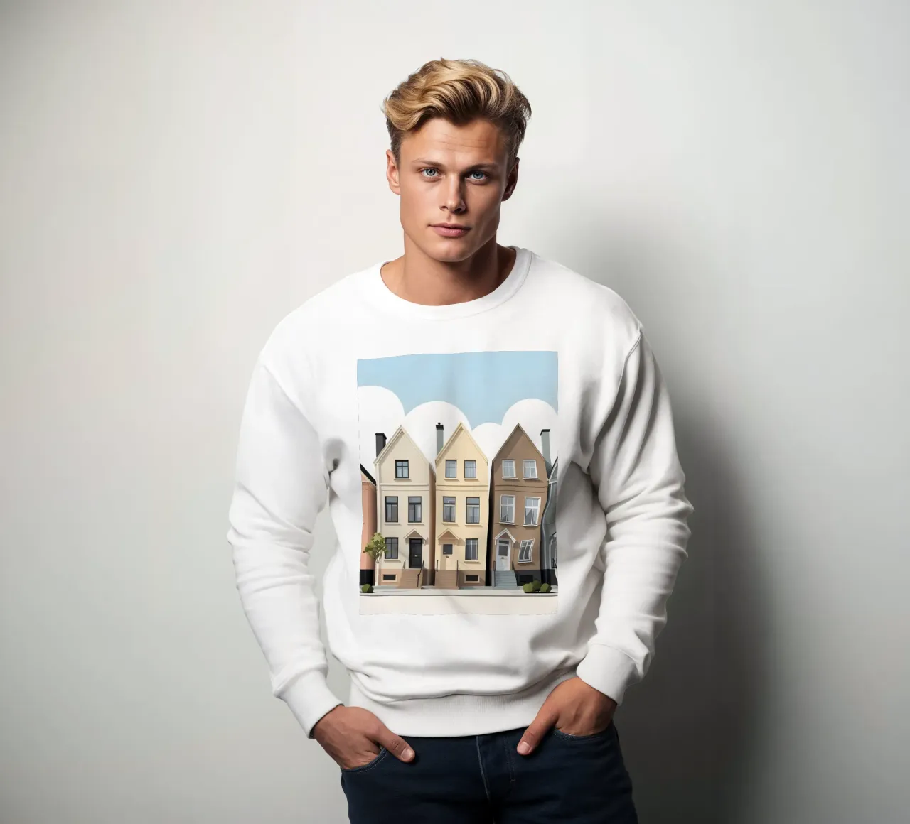 Fila di tre case felpa da LIFESTYLE OBJECTS