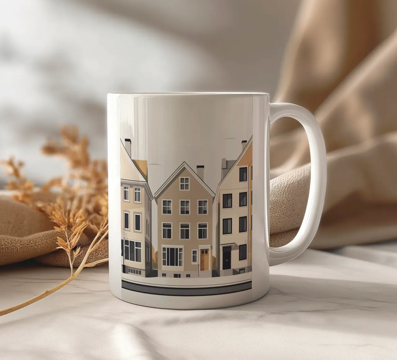 Fila di tre case tazza in ceramica da LIFESTYLE OBJECTS