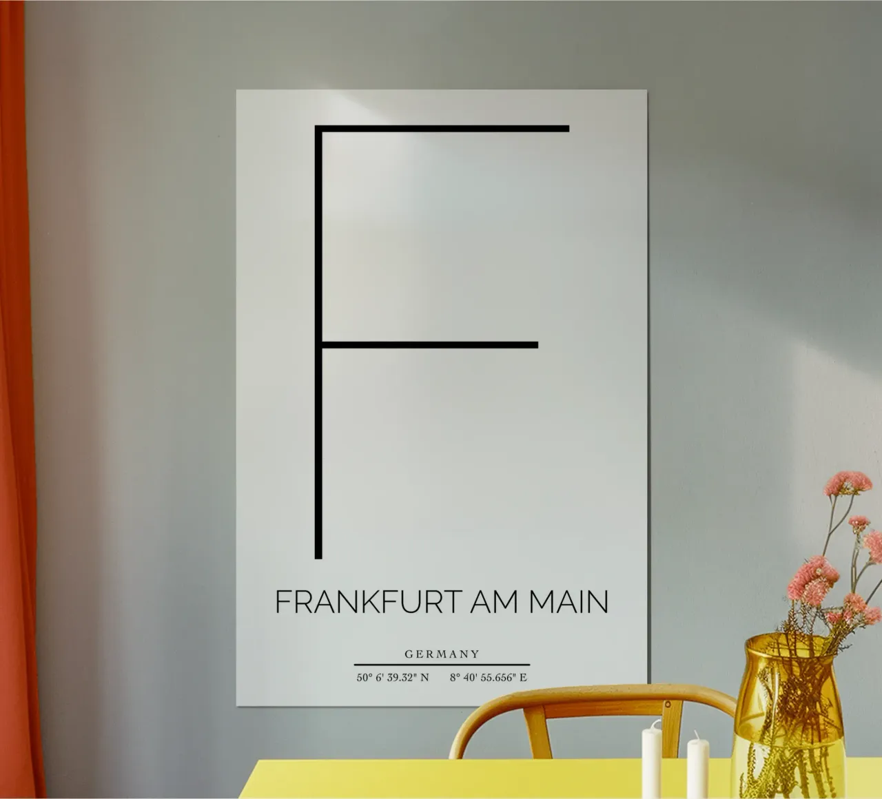 FRANKFURT MAIN -  white poster con telaio in plastica da CityLights